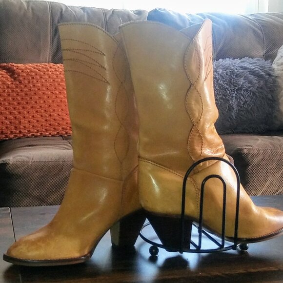 Vintage Galliano Tan Cowboy Boots - Picture 2 of 6